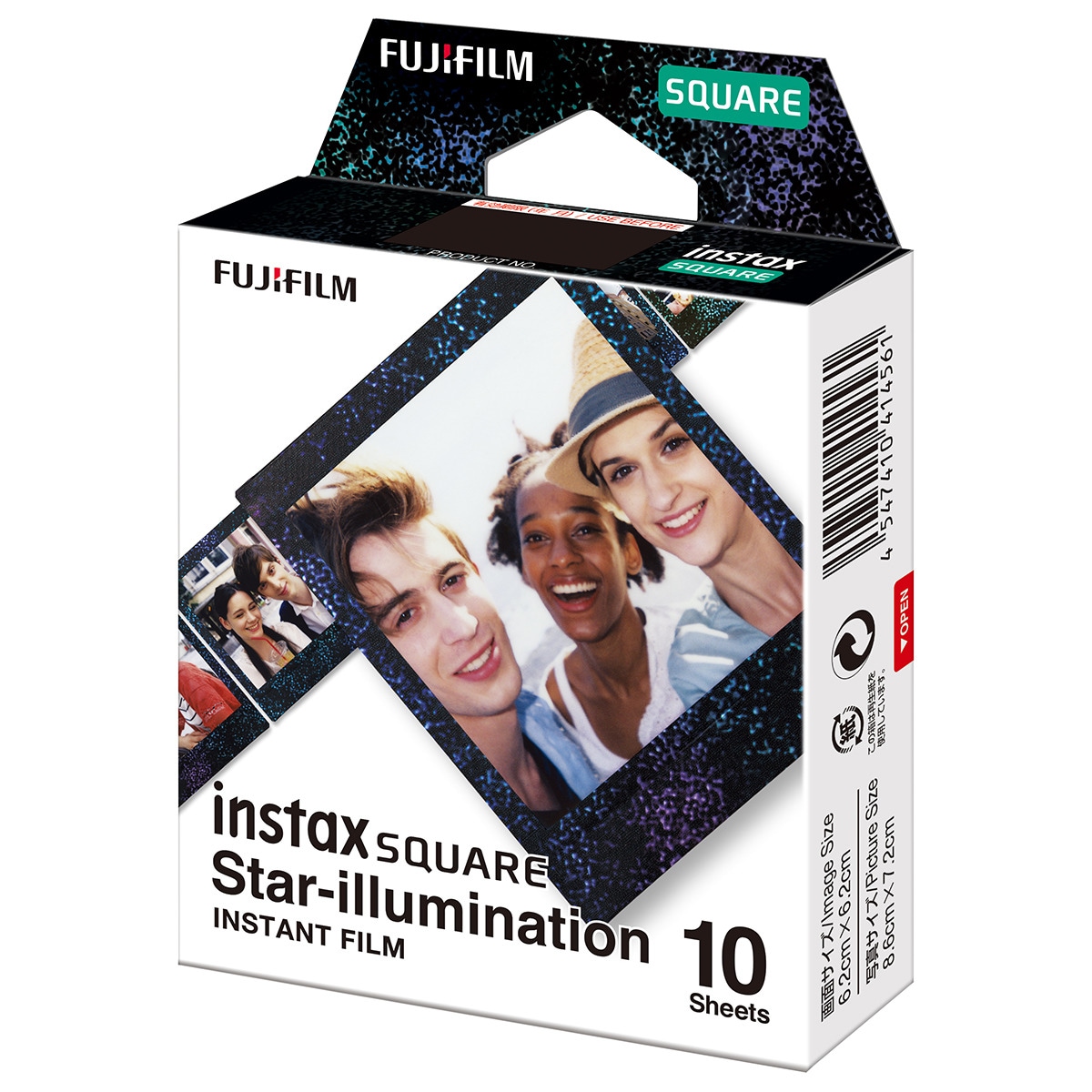 Película Fujifilm para cámaras instantáneas Instax Formato Square Star Illumi Negro-2