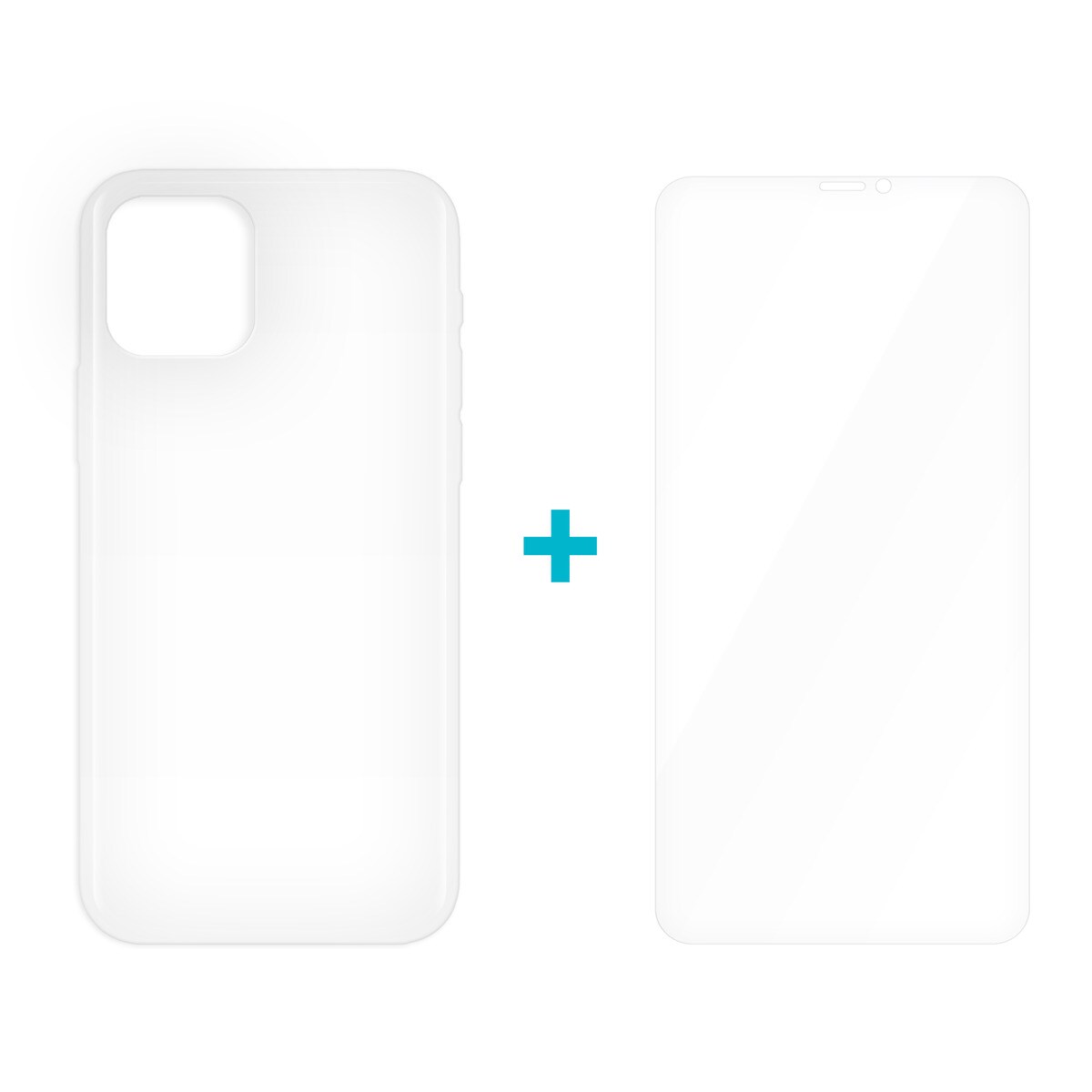 Pack 4-OK Glass Duo Vidro Temperado + Capa para iPhone 12 mini 2