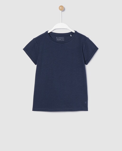 Camiseta de niña lisa azul marino