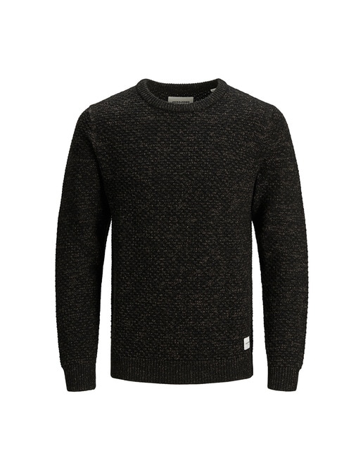 Jersey de hombre marrón oscuro con cuell