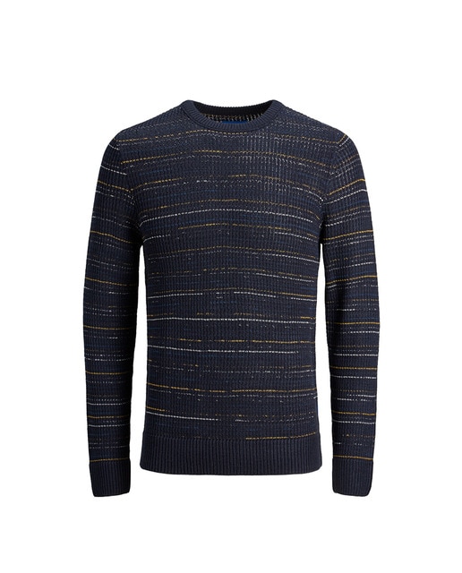 Jersey de hombre azul marino con cuello 