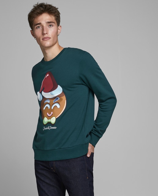 Sudadera de hombre verde oscuro con cuel