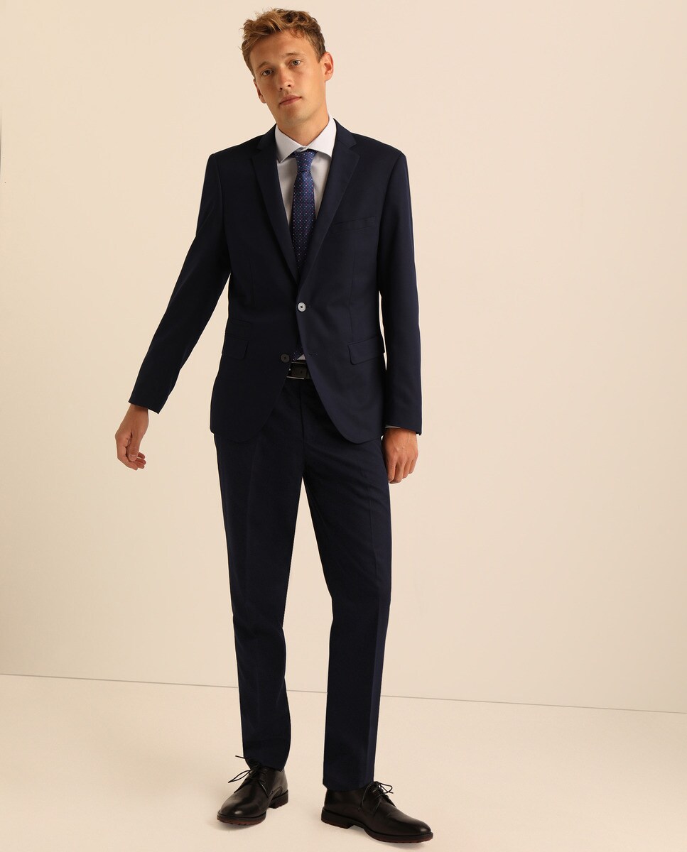 Chaqueta de traje Fácil Plancha de traje Easy Wear slim lisa azul · Easy  Wear · El Corte Inglés