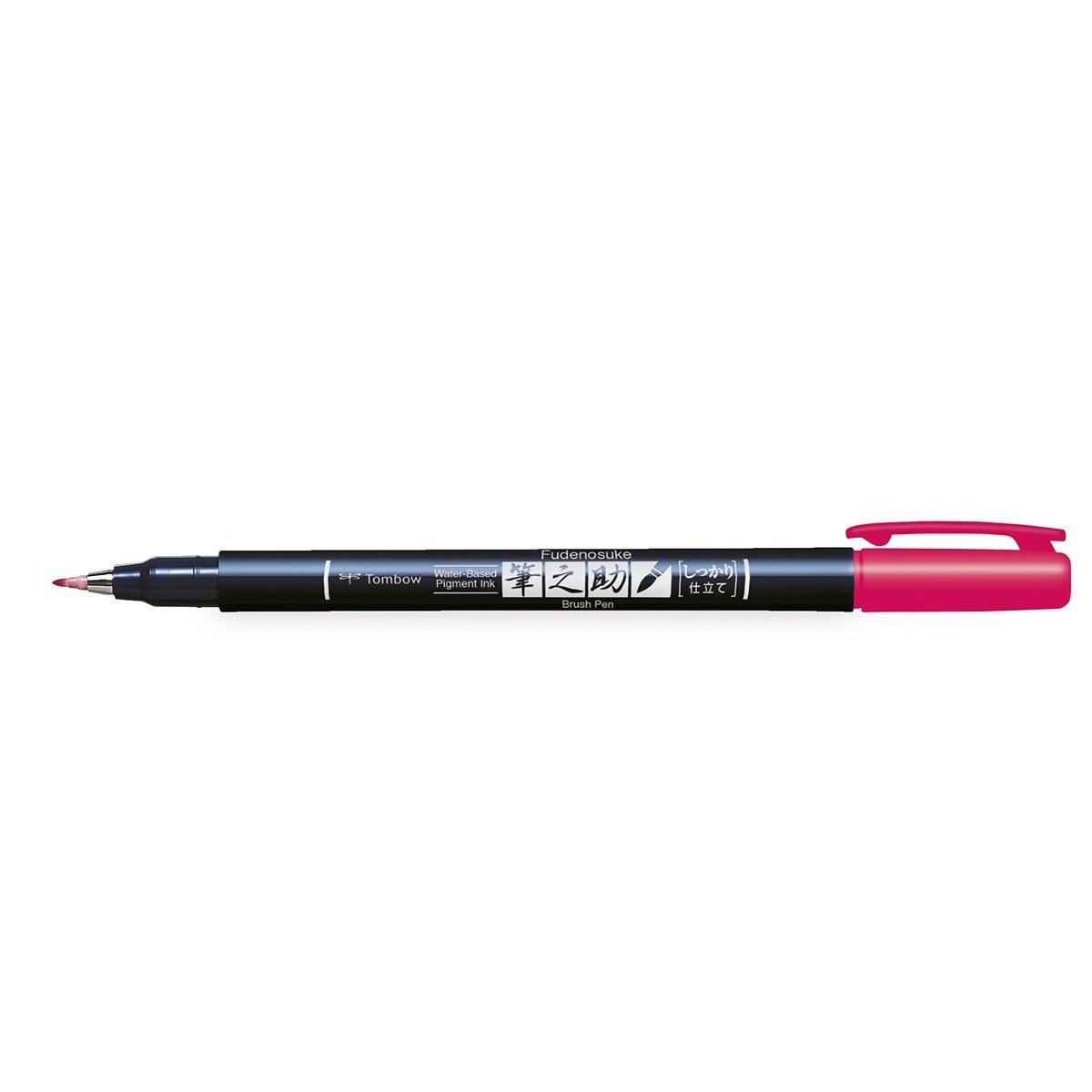 Rotulador Caligrafía Fudenosuke Base Agua Punta Elástica Dura Tombow Rosa Rosa-1