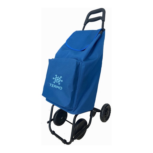 Trolley de compras 4 rodas com saco Termo Cinzento azulado-2