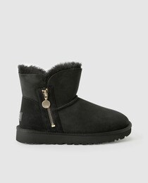 Botines de mujer Ugg de color negro con cierre de cremallera
