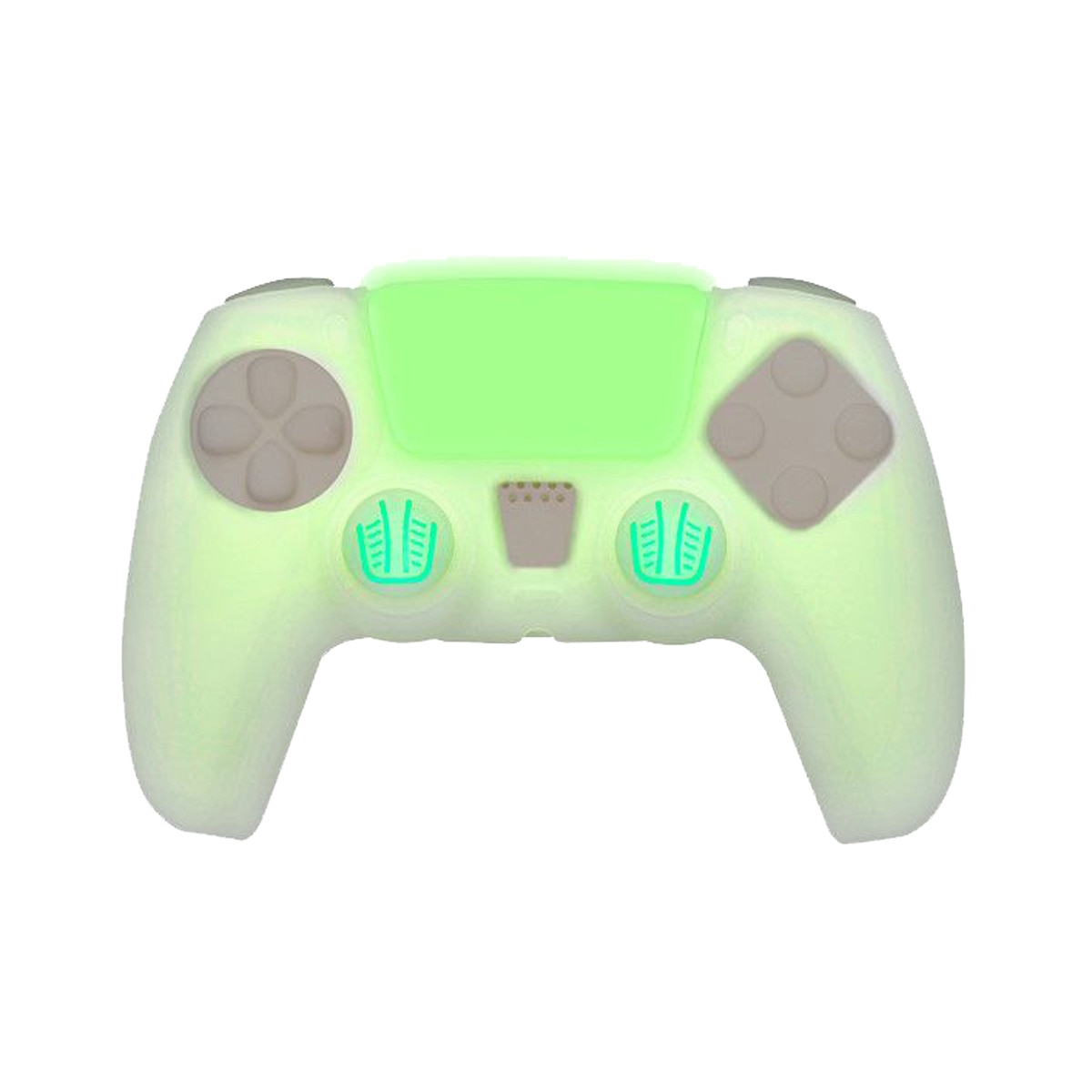Silicone Skin + Grips + Touchpad Sticker Brilho no Escuro para Comando PlayStation 5 1