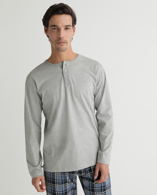 Camiseta de pijama de hombre gris de manga larga · Punto Blanco · El Corte  Inglés