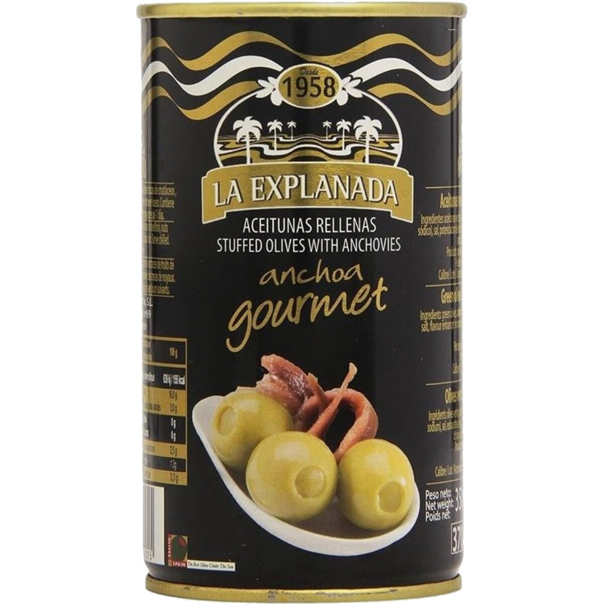 aceitunas rellenas de anchoa lata 150 g neto escurrido