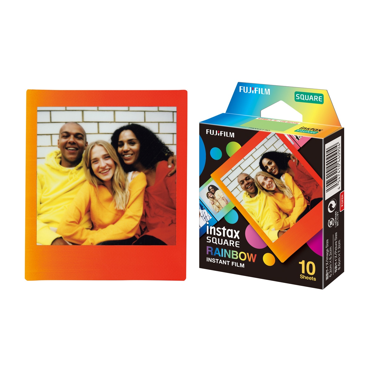 Película instantánea Rainbow Fujifilm para Instax Square 10 fotos Multicolor-2