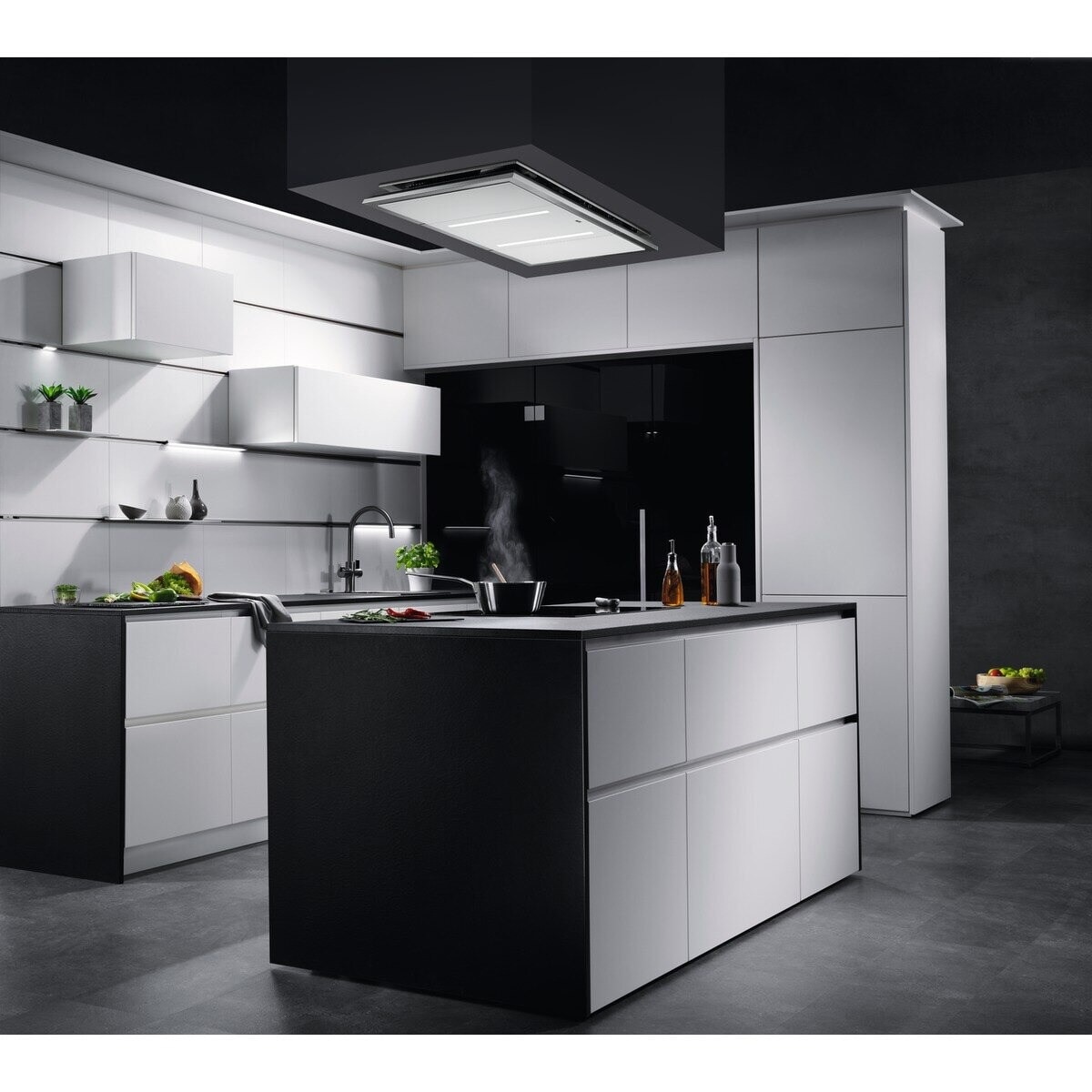 Exaustor de Teto Encastrável AEG DCK5280HG Hob2Hood com 4 Velocidades e de 113 cm - Inox Cristal branco-3
