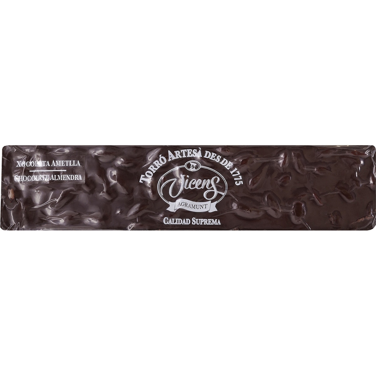 turrón de chocolate Bitter con almendra Calidad Suprema estuche 300 g