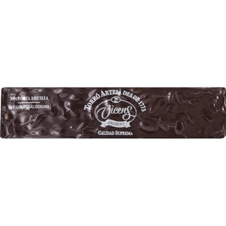 turrón de chocolate Bitter con almendra Calidad Suprema estuche 300 g - Vicens
