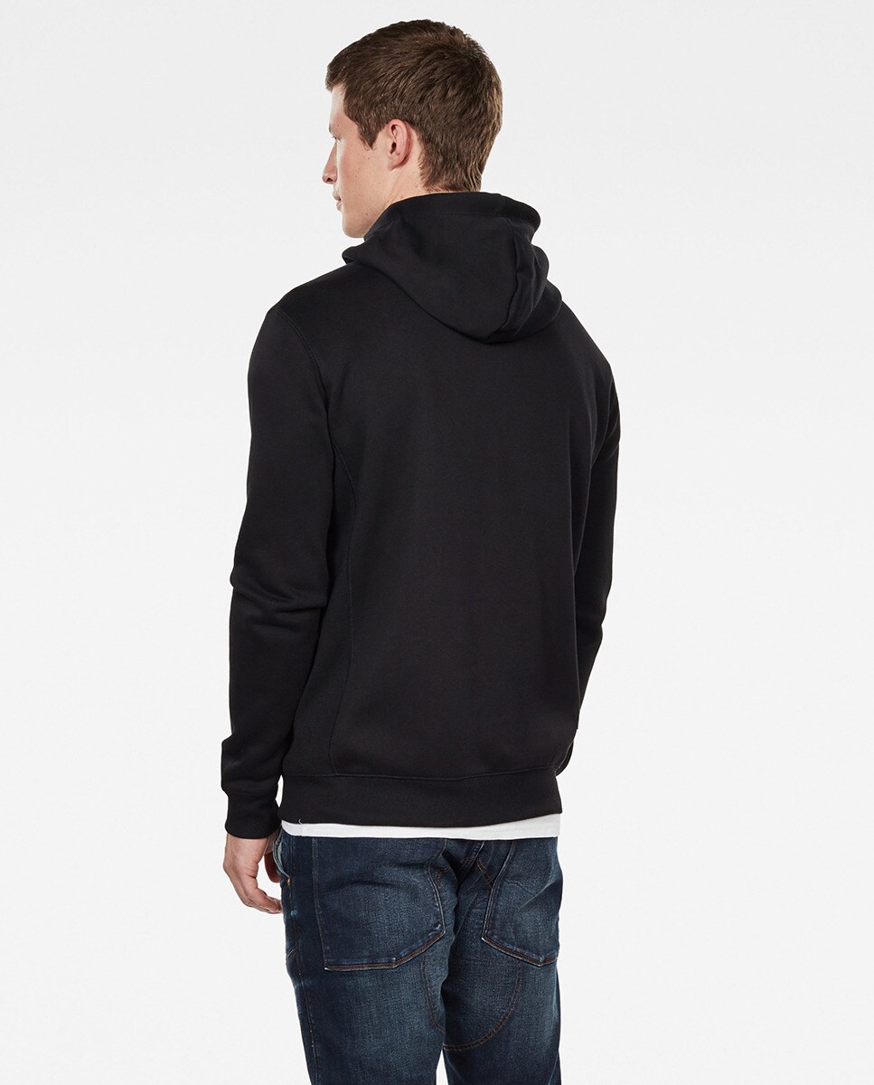 Sudadera de hombre negra de manga larga con capucha y cierre de cremallera  · G-Star Raw · El Corte Inglés