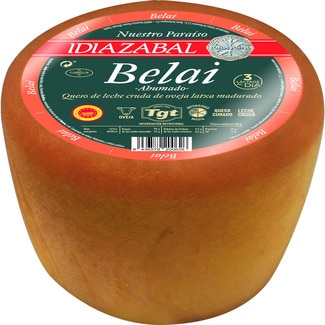 queso curado de oveja ahumado elaborado con leche cruda DOP Idiazábal peso aproximado pieza 3,5 kg - Belai