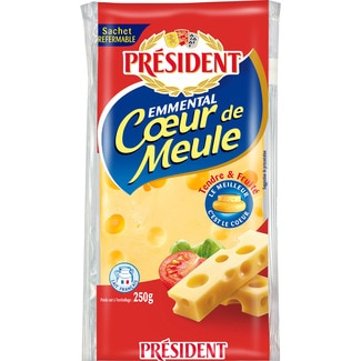 queso francés emmental de vaca elaborado con leche pasteurizada envase 250 g - President