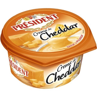 crema francesa cheddar para untar o picotear tarrina 125 g - President