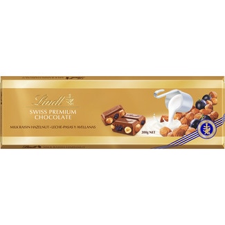 chocolate con leche pasas y avellanas tableta 300 g - Lindt Swiss Premium