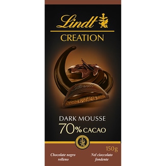 chocolate negro 70% cacao relleno de mousse de chocolate tableta 150 g - Lindt Creation