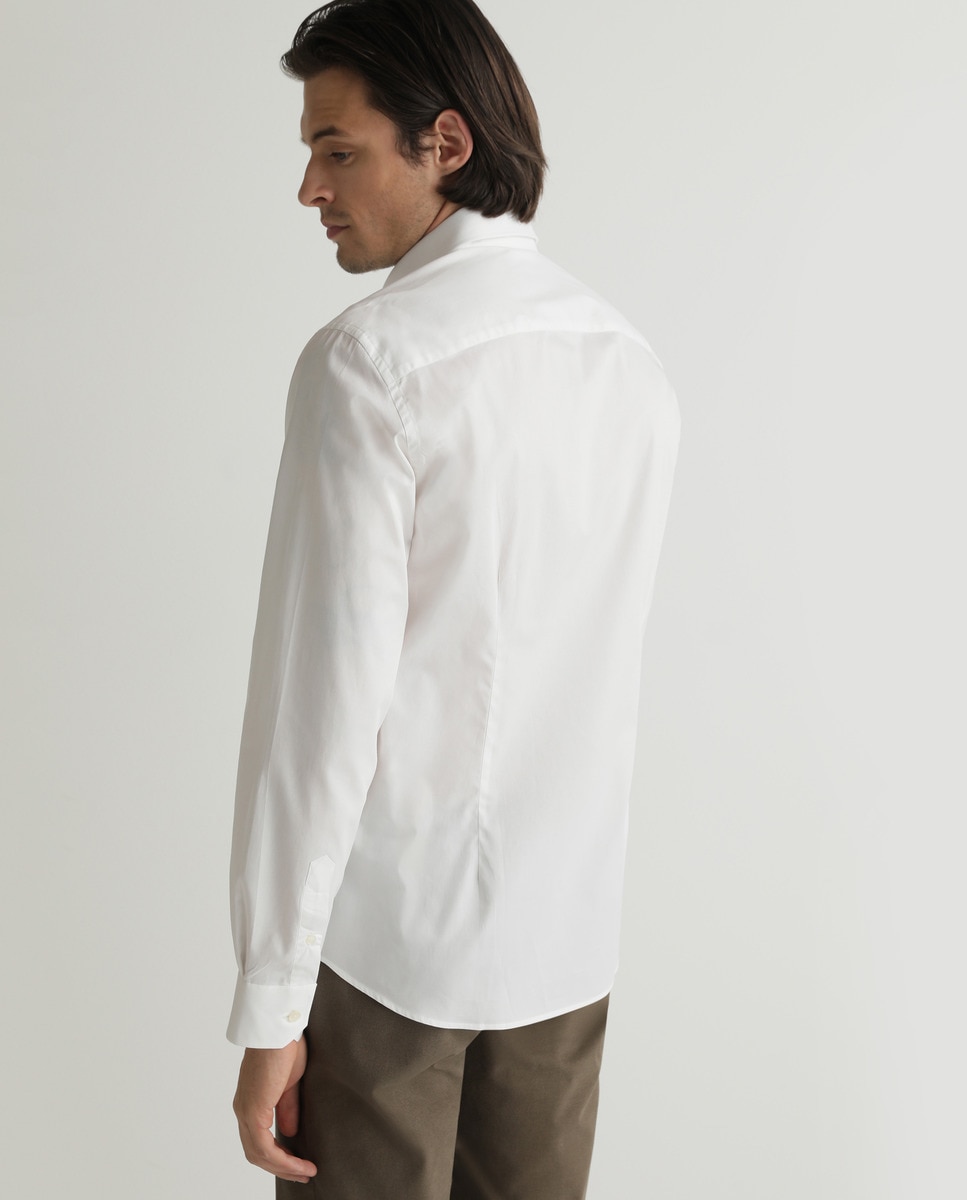 Camisa de homem regular lisa branca Branco-4