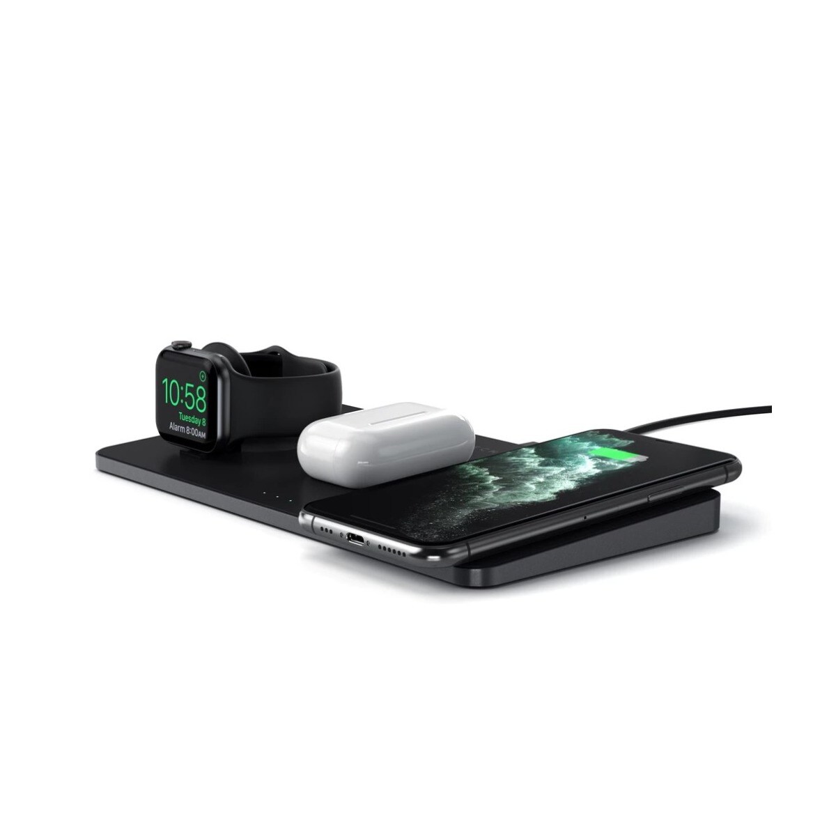 Imagem 0 de Base de Carregamento Satechi Trio Wireless Charg PAD - Preto