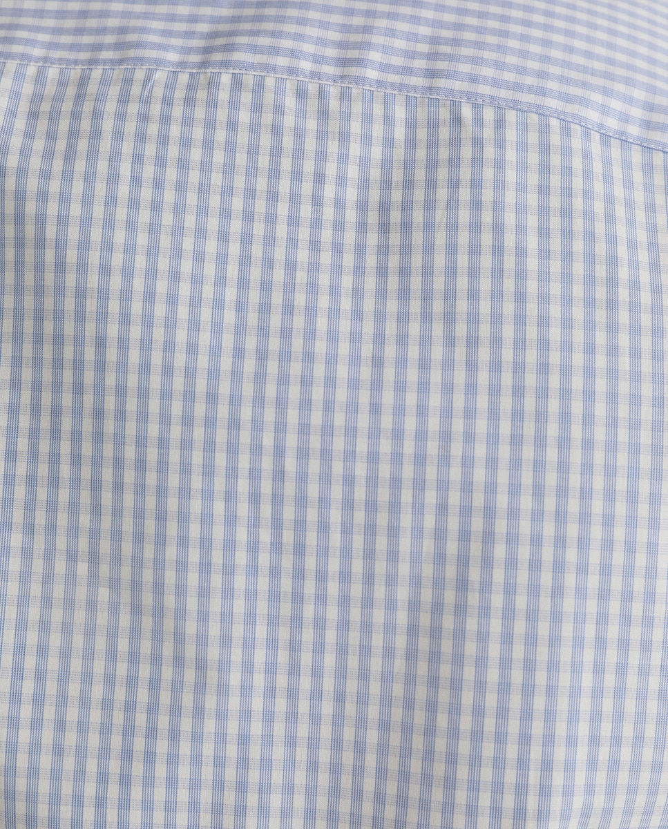 Camisa de homem regular aos quadrados azul Azul-claro-6