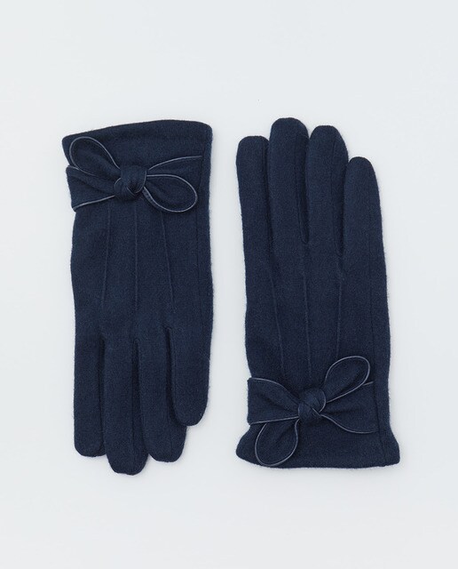 Guantes de mujer lazo puño azul marino · Sfera · El Corte Inglés