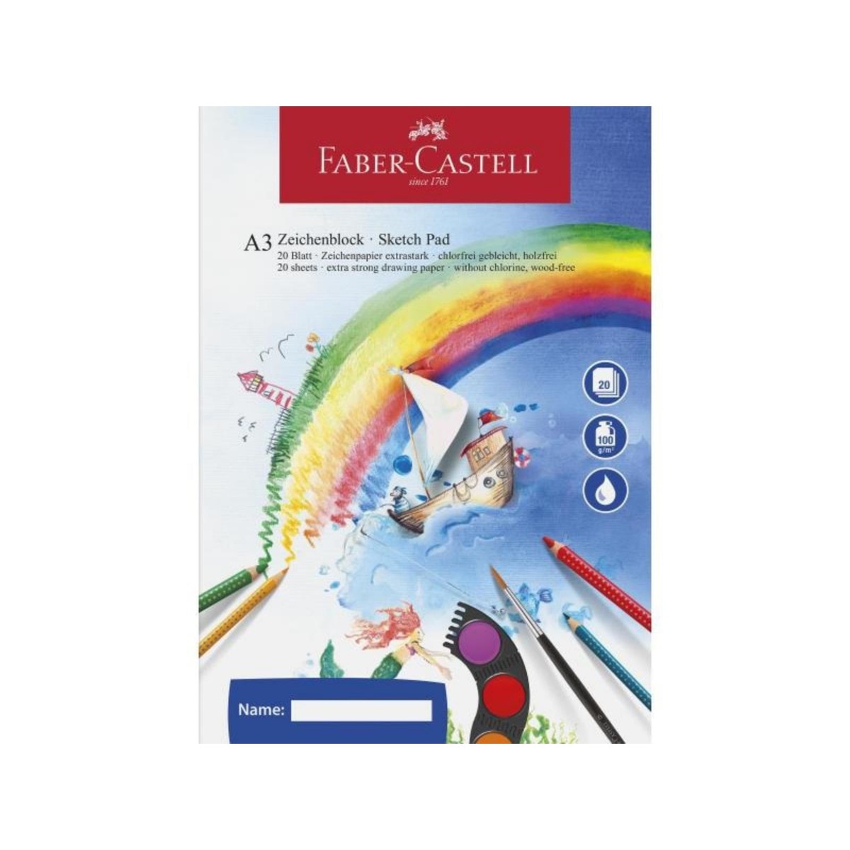 Imagem 0 de Bloco de Desenho A3 20 Folhas extra fortes Faber Castell