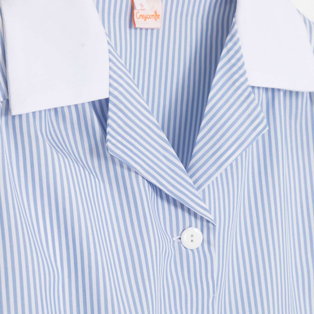 Casaco para Uniforme de Trabalho Doméstico às Riscas Lerma Azul-3