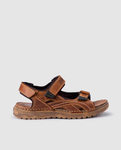 Sandalias de hombre Dustin en piel de color marrón cuero · Dustin · El  Corte Inglés