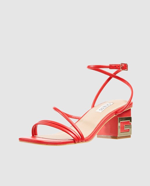 Sandalias de tacón de mujer Guess en rojo con logo de la marca · Guess · El  Corte Inglés