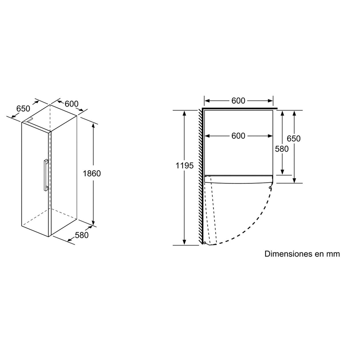 Frigorífico de 1 Porta Balay 3FCE563ME de 186 cm - Inox Look Inox-5