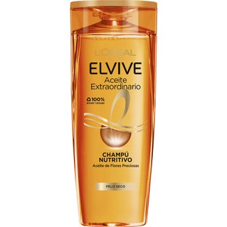 champú nutritivo Aceite Extraordinario con 6 micro-aceites de flores preciosas frasco 400 ml para cabello normal a seco - Elvive