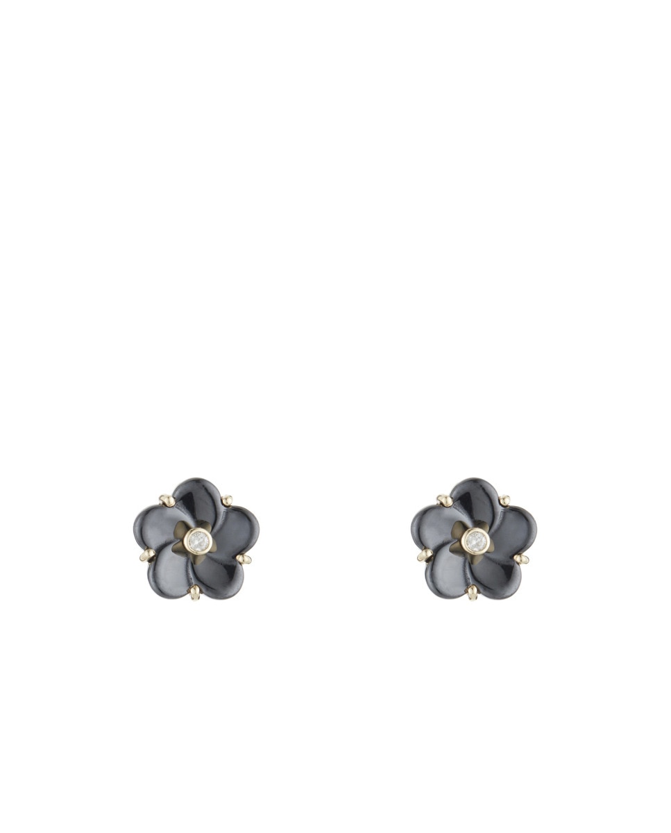 Pendientes "Fleur noir" Ceram Dia 0,04/2 — oferta en Primeriti
