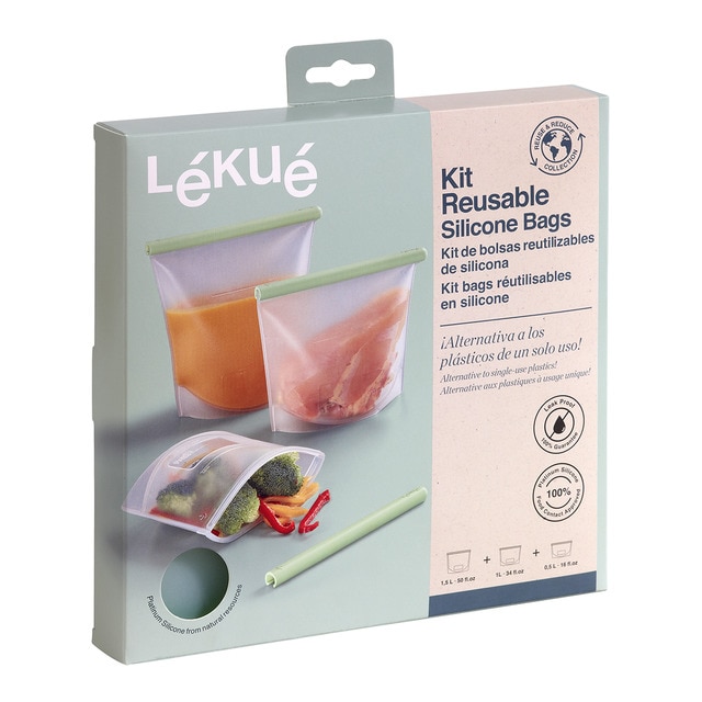 Set 3 bolsas reutilizables de silicona Reduce \u0026 Reuse Lékué · Lékué · El  Corte Inglés