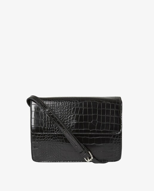 Bolso cruzado de mujer Pieces negro material efecto cocodrilo · Pieces · El  Corte Inglés