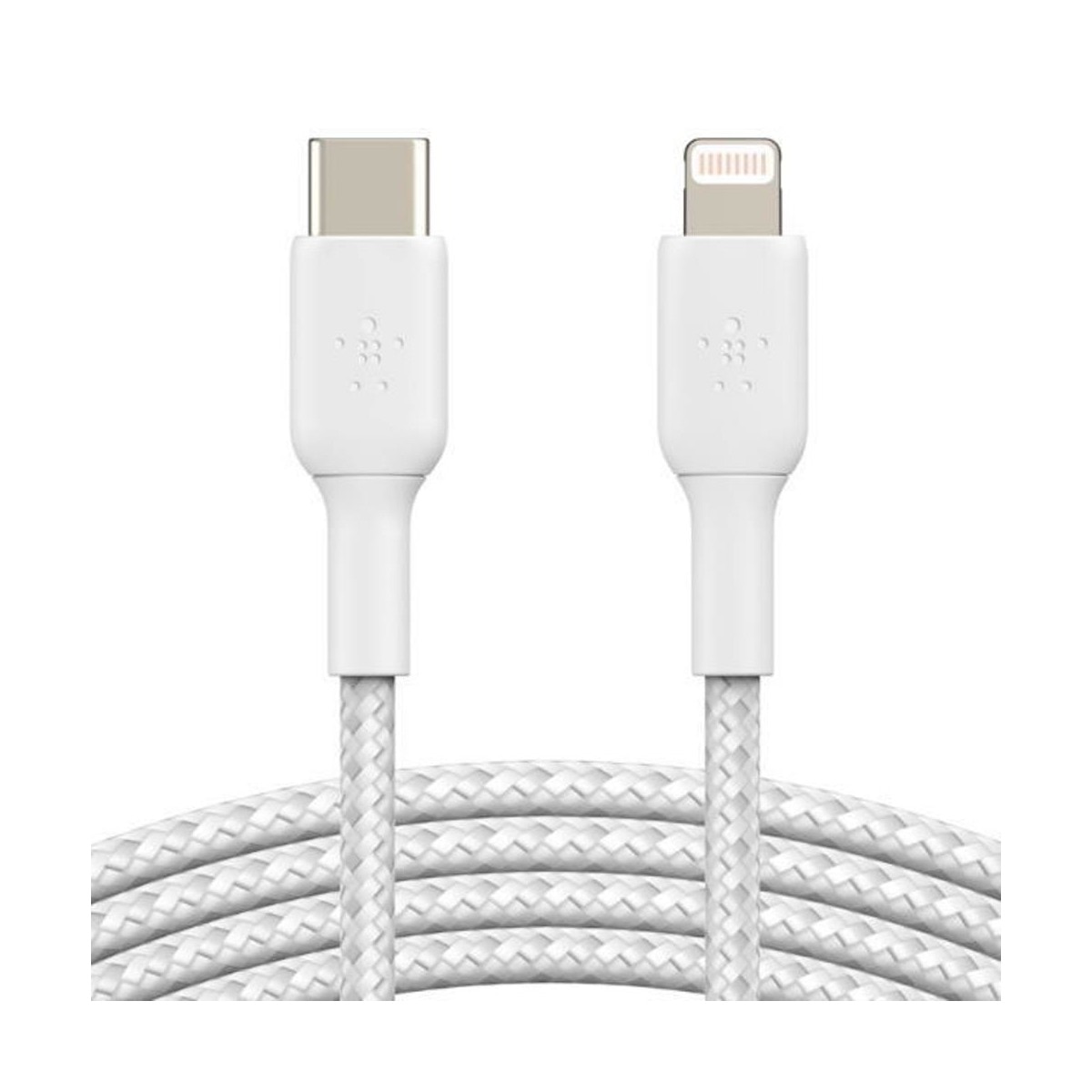 Imagem 0 de Cabo Trançado Belkin Boost Charge Lightning para USB-C, 1m - Branco