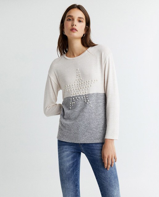 Camiseta de mujer lentejuelas larga · Sfera · El Corte Inglés