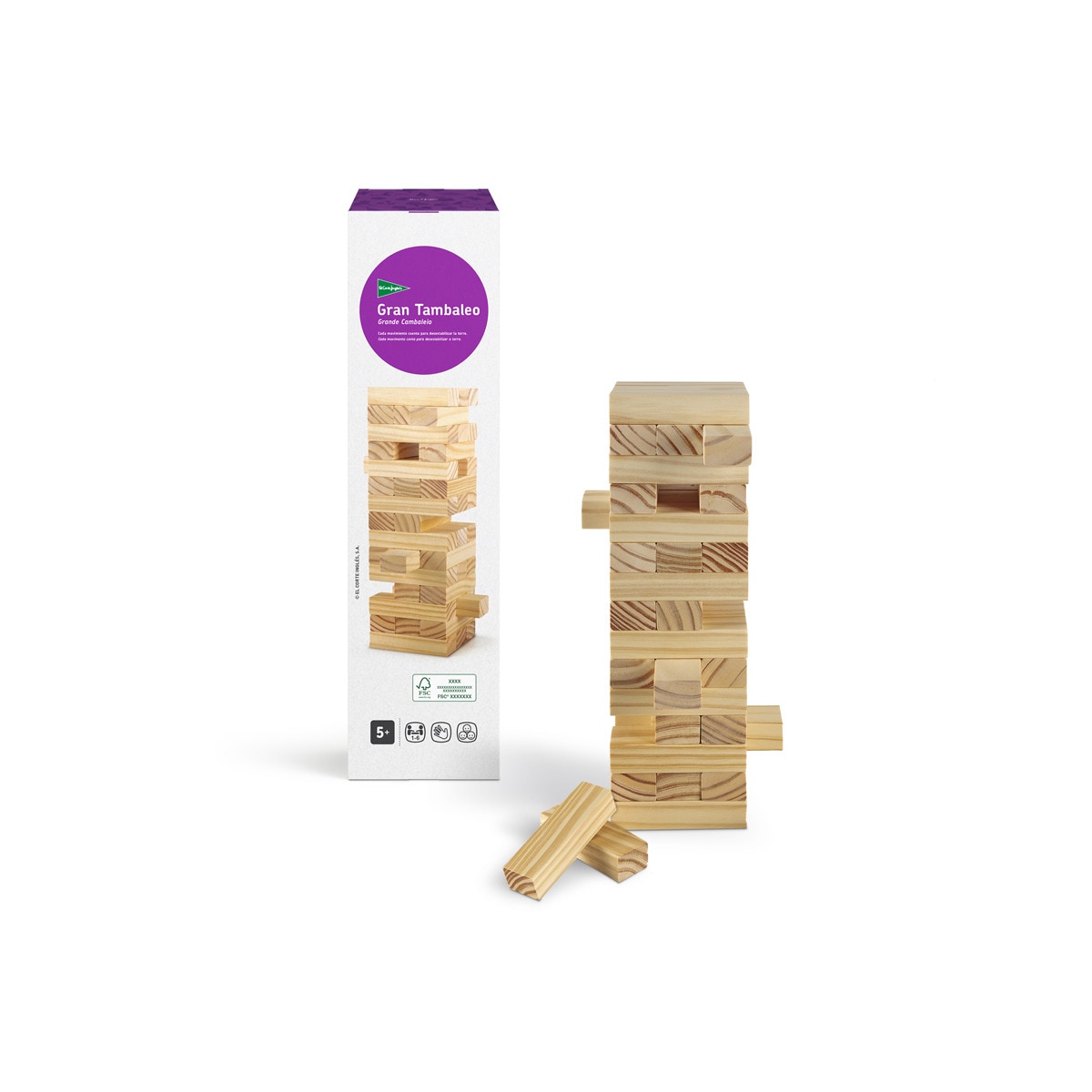 El Corte Inglés - Juego De Habilidad De Madera Sostenible Bloques De Madera Gran Tambaleo