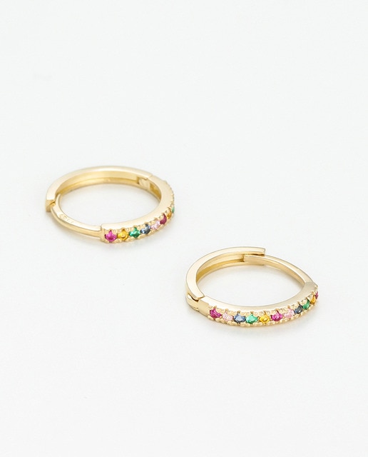 Imagen 0 de Pendientes Créoles colored oro amarillo