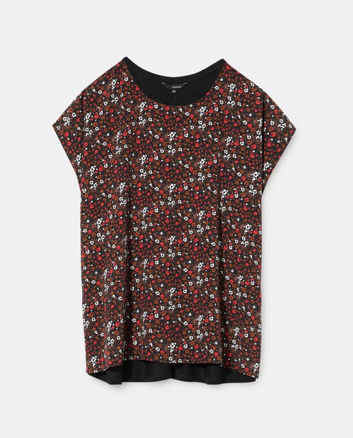 Camiseta de mujer talla grande de flores