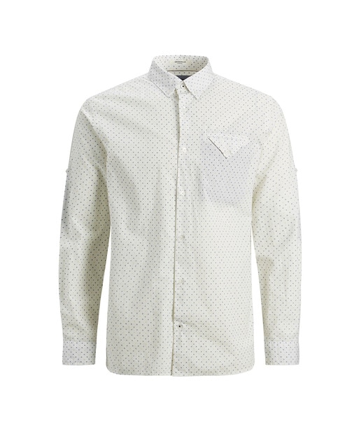 Camisa de hombre slim estampada blanca