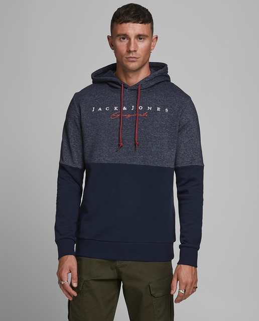 Sudadera de hombre en algodón BCI azul 