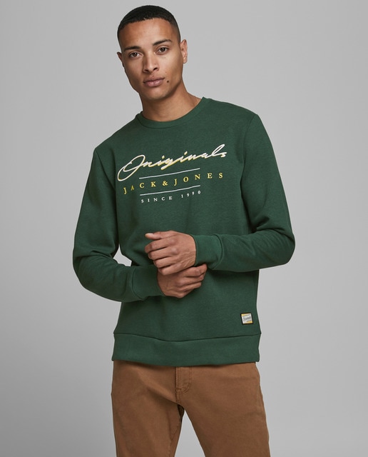 Sudadera de hombre en algodón BCI verde 