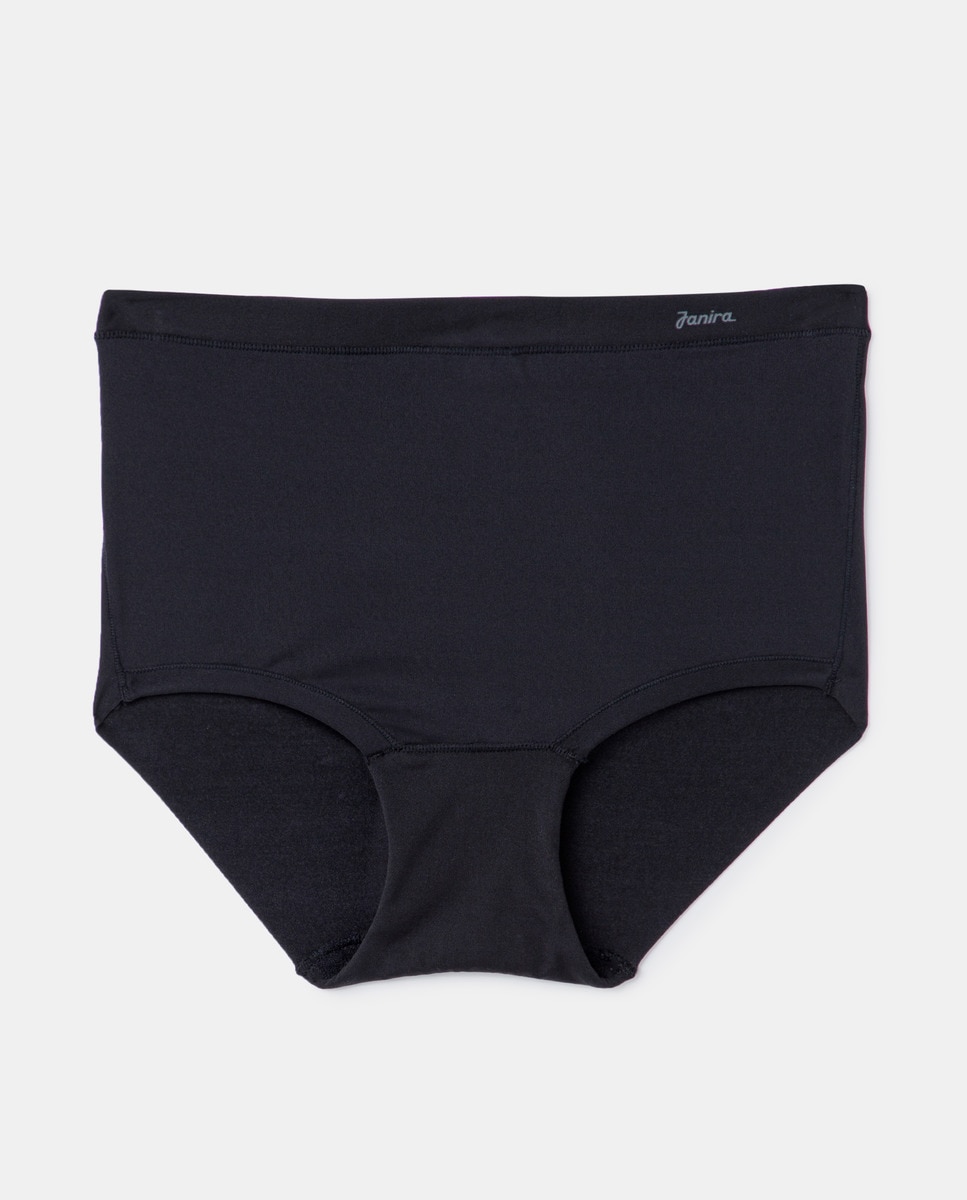Cueca de cintura subida lisas Preto-3
