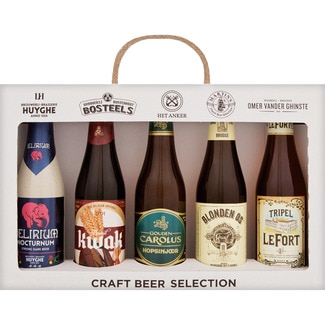 Craft Beer Selection cervezas belgas artesanales estuche 5 botellas 33 cl (Delirium Nocturnum, Kwak, Gouden Carolus, Blonden OS y Lefort) - Bierwinkel