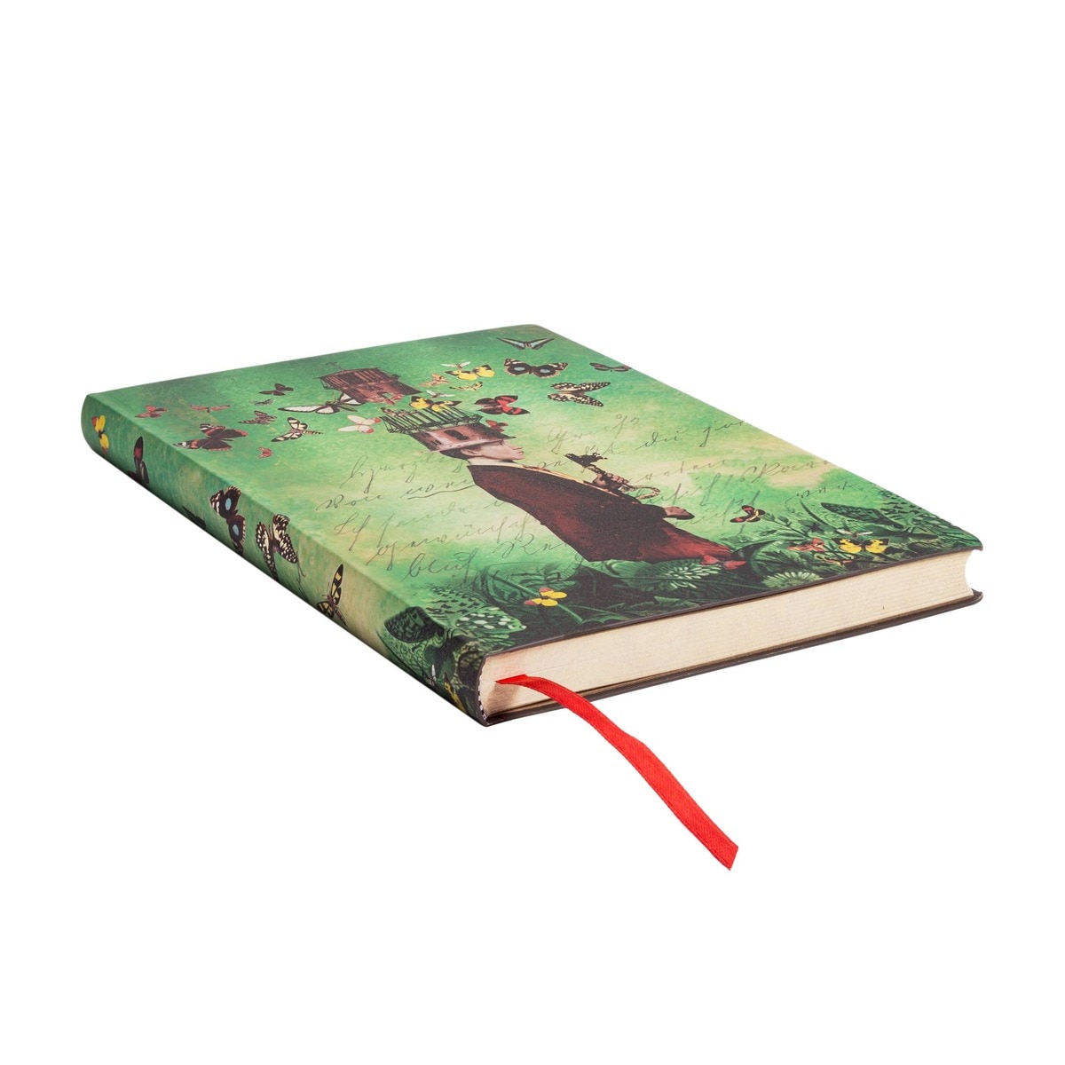 Libreta Paisaje Onírico Midi 130 × 180 Rayada Paperblanks Verde Verde-4