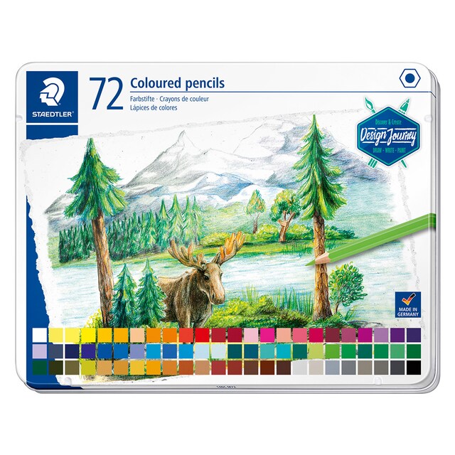 Imagen 0 de 72 Lápices de Color Design Journey Staedtler Caja Metálica