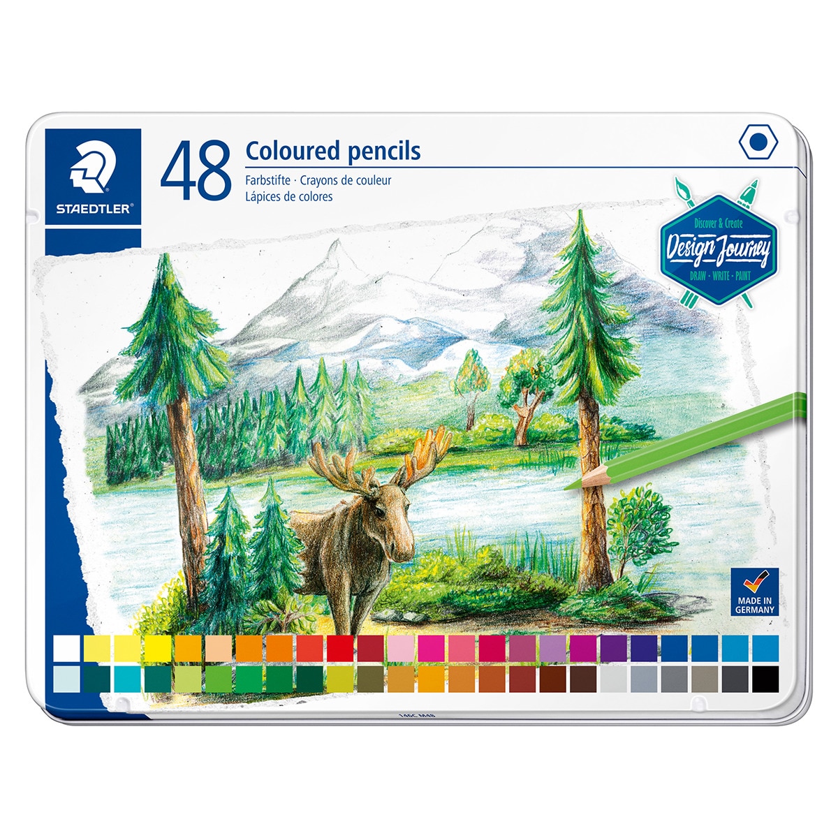 Imagen 0 de 48 Lápices de Color Design Journey Staedtler Caja Metálica