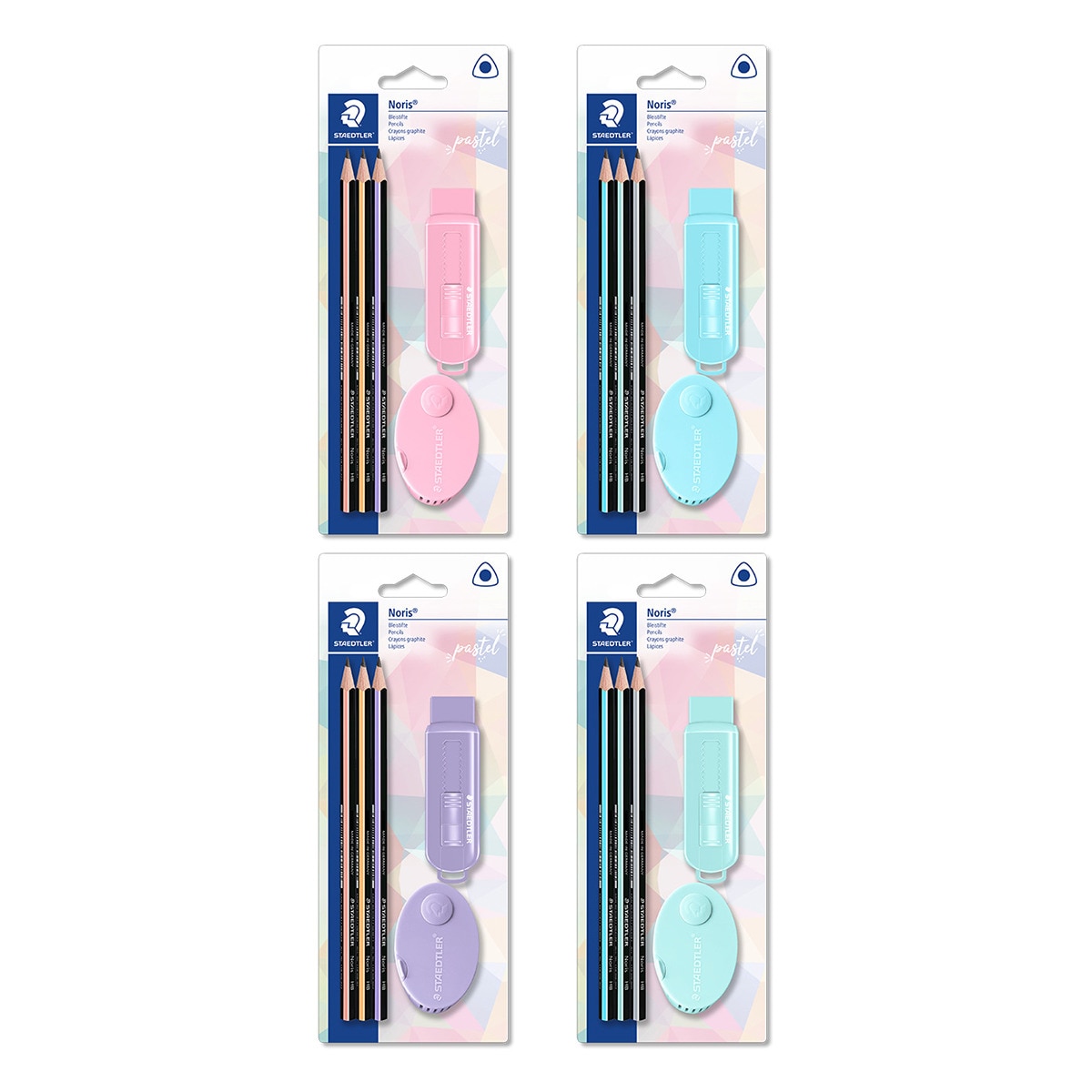 Imagen 0 de Blister con 3 Lápices de Grafito, Goma de Borrar y Afilalápices Pastel Line Staedtller